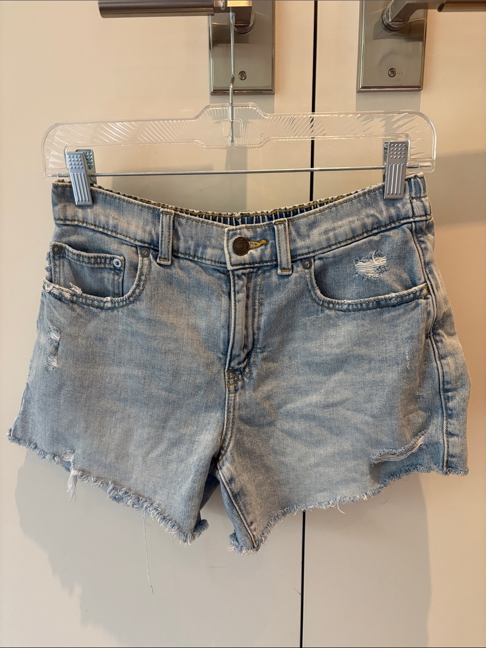 aerie Light Wash Denim Cutoff Shorts with Frayed Hem Size S